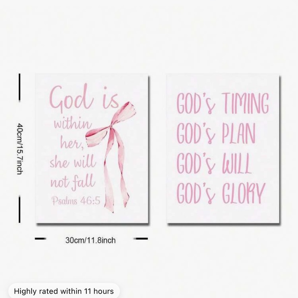 Inspirational Pink Wall Art Set